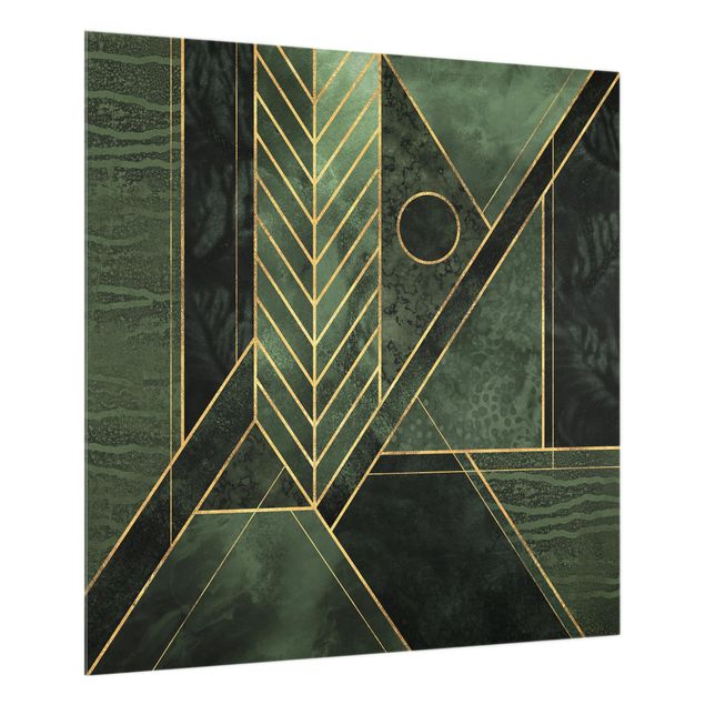 Cuadros Elisabeth Fredriksson Geometric Shapes Emerald Gold