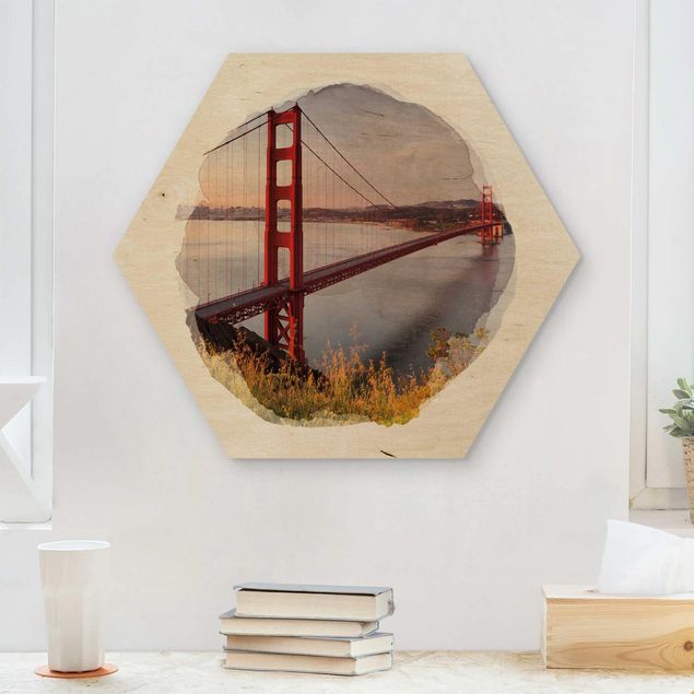 Decoración en la cocina WaterColours - Golden Gate Bridge In San Francisco