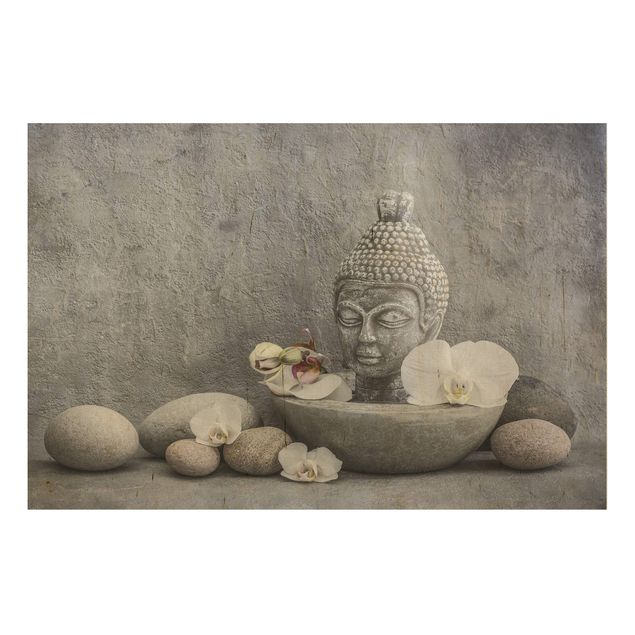 Cuadros Haase Zen Buddha, Orchid And Stone