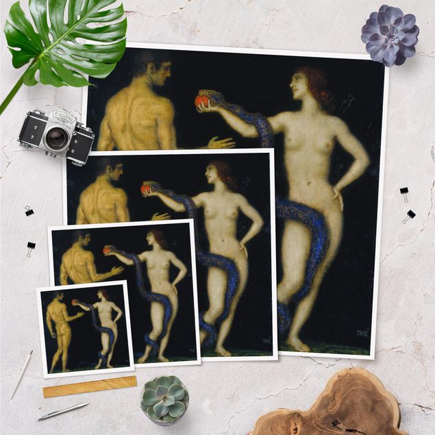 Cuadro retratos Franz von Stuck - Adam and Eve