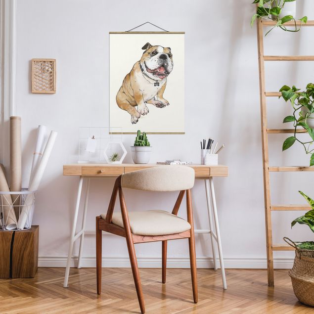 Cuadros perros Illustration Dog Bulldog Painting