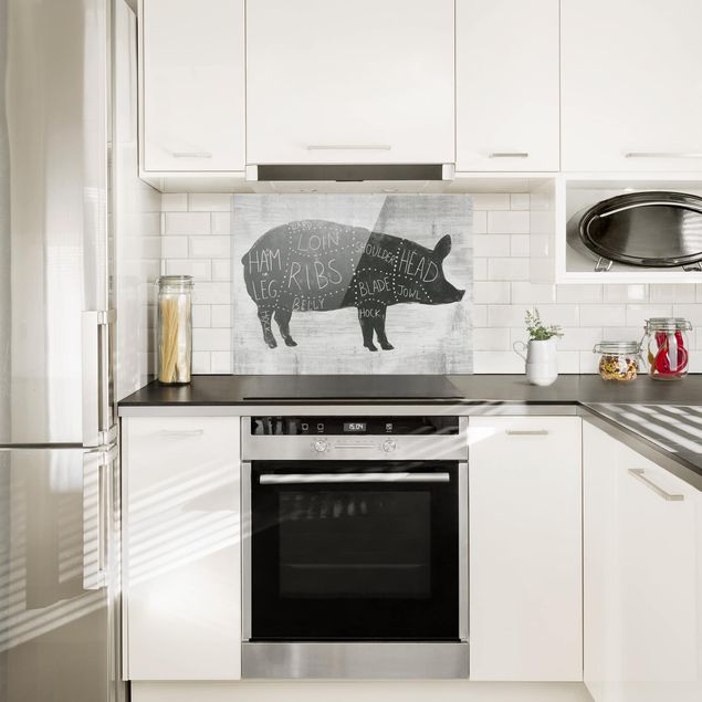 Paneles de vidrio para cocinas Butcher Board - Pig