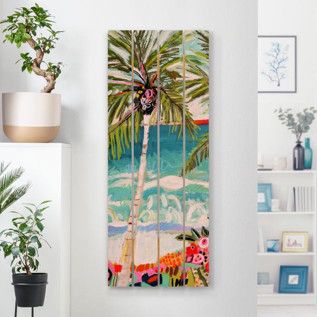 Decoración cocina Palm Tree With Pink Flowers I