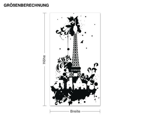 Vinilo ciudades Eiffel Tower with tendrils design