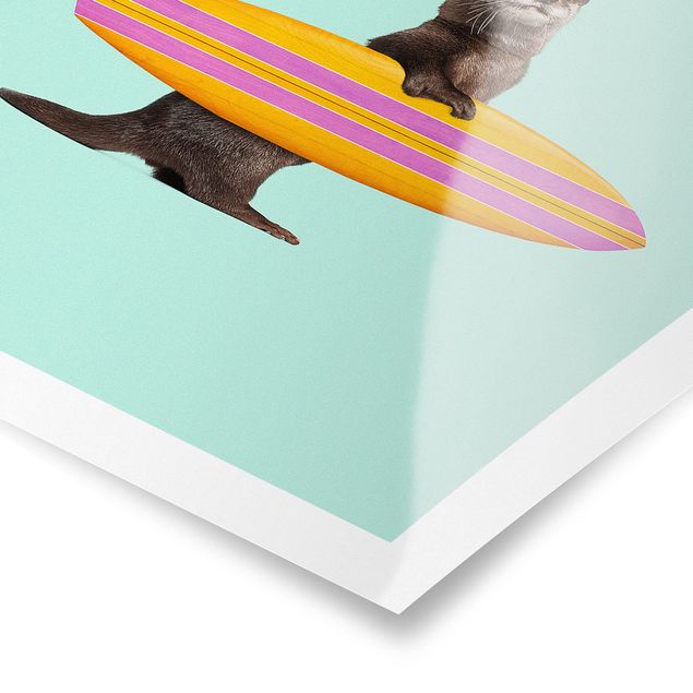 Cuadros turquesa Otter With Surfboard