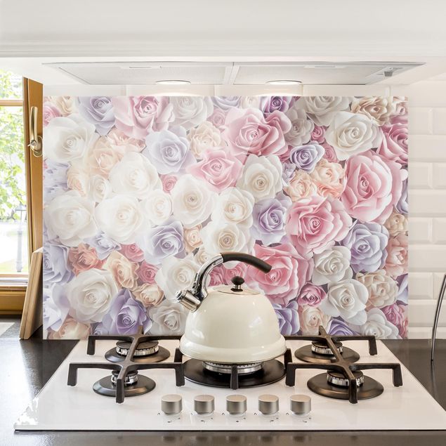 Decoración de cocinas Pastel Paper Art Roses