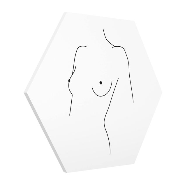 Reproducciónes de cuadros Line Art Nude Bust Woman Black And White