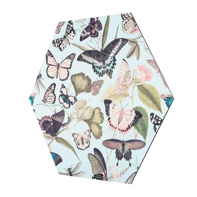 Cuadro multicolor Vintage Collage - Butterflies And Dragonflies