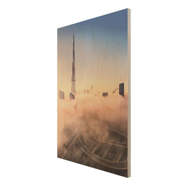 cuadros de madera decorativos Heavenly Dubai Skyline