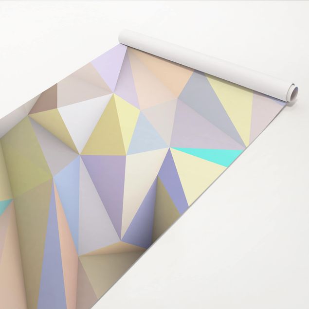 Papel adhesivo para muebles patrones Geometrical Pastel Triangles In 3D