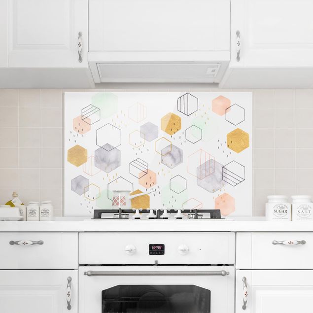 panel-antisalpicaduras-cocina Hexagonal Scattering I