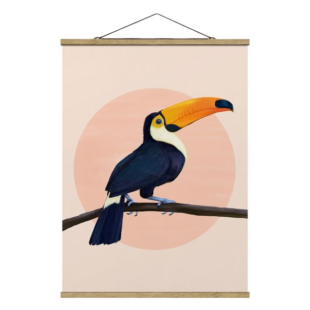 Cuadros infantiles animales Illustration Bird Toucan Painting Pastel