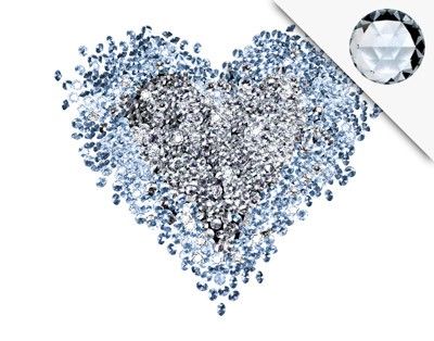 Vinilos corazones No.421 Diamond Heart + 15 CRYSTALLIZED™ Swarovski-Stones Set