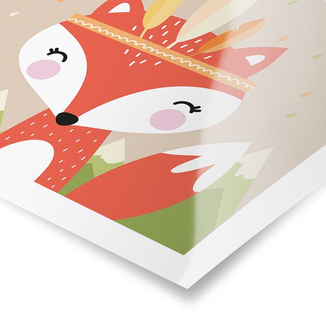 Cuadros rojos Indian Fox