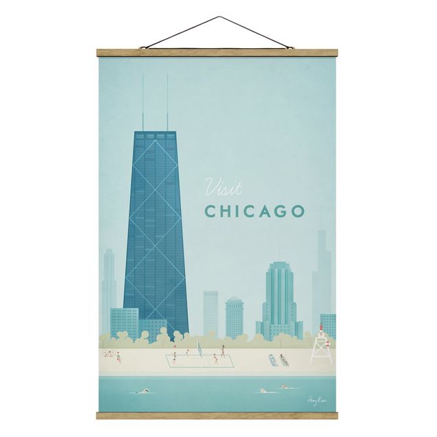 Cuadros retro Travel Poster - Chicago