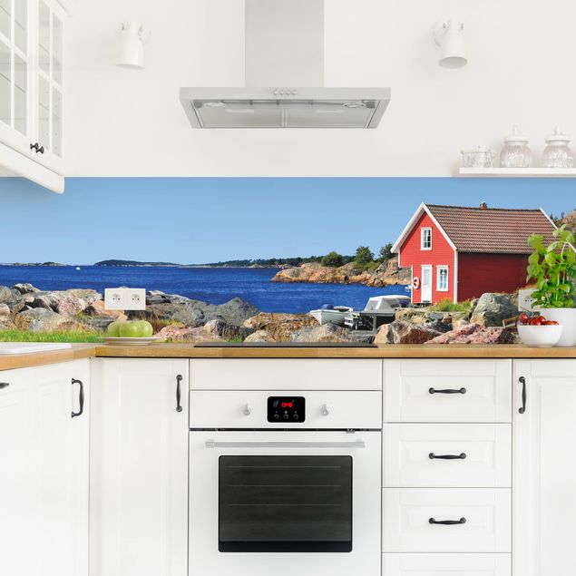 Salpicadero cocina adhesivo arquitectura y skyline Holiday in Norway