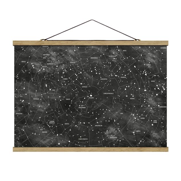 Cuadros en blanco y negro Map Of Constellations Blackboard Look