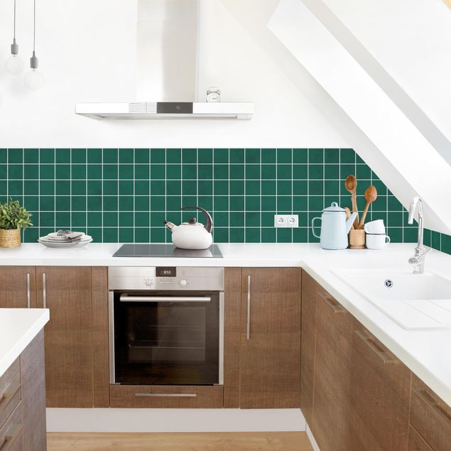 Salpicaderos de cocina efecto teja Mosaic Concrete Tiles - Green