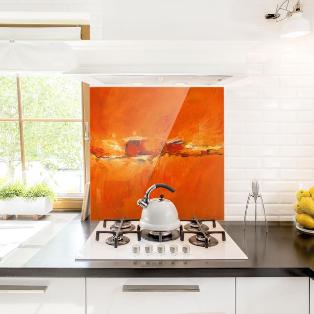 Paneles de vidrio para cocinas Petra Schüßler - Composition In Orange