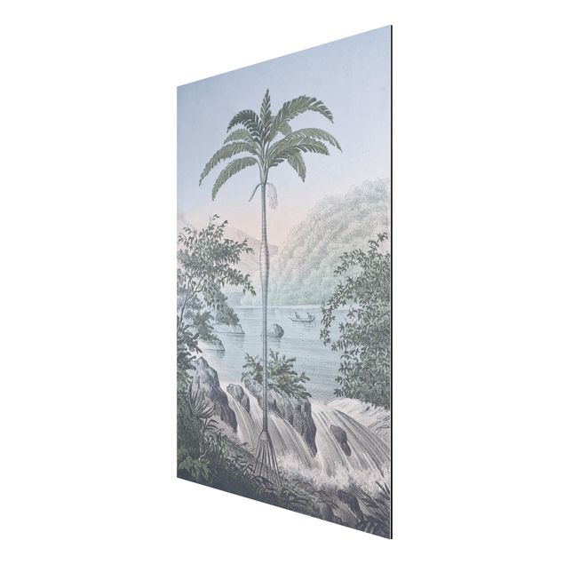 Reproducciónes de cuadros Vintage Illustration - Landscape With Palm Tree