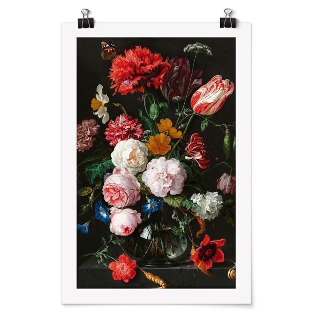 Lámina de flores Jan Davidsz De Heem - Still Life With Flowers In A Glass Vase
