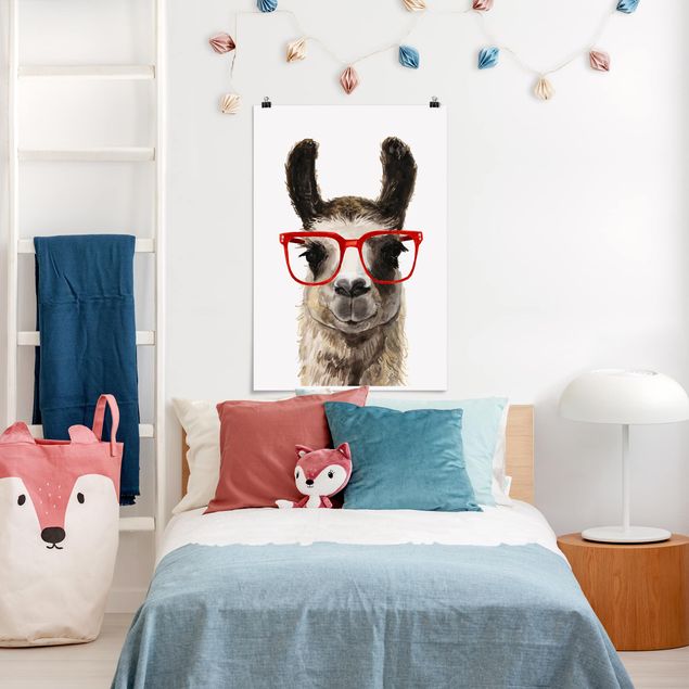 Decoración habitacion bebé Hip Lama With Glasses II
