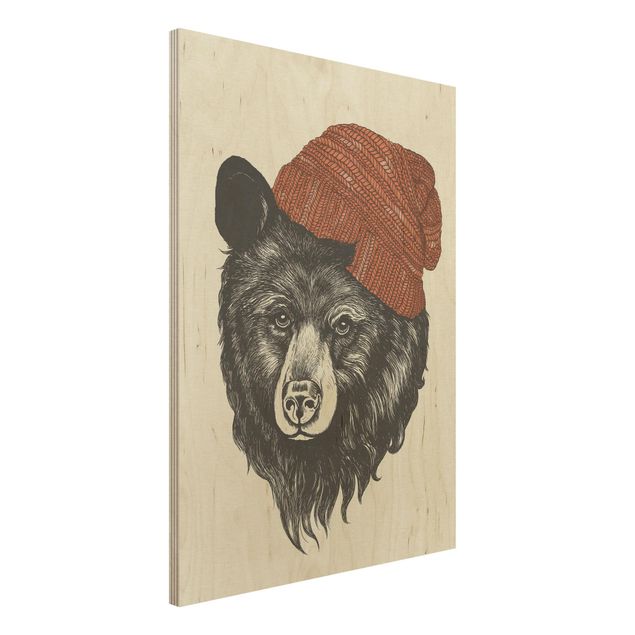 Decoración de cocinas Illustration Bear With Red Cap Drawing