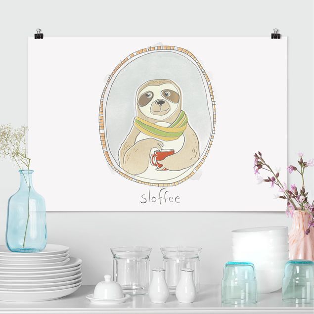Decoración en la cocina Caffeinated Sloth