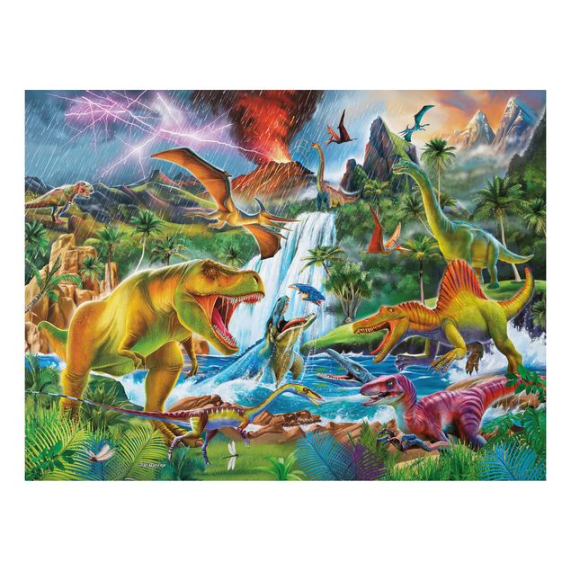 Cuadros modernos Dinosaurs In A Prehistoric Storm
