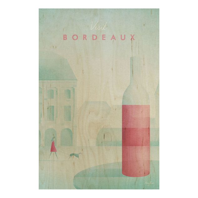 cuadros de madera vintage Travel Poster - Bordeaux
