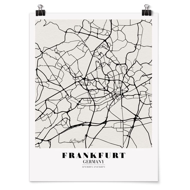Láminas frases Frankfurt City City Map - Classical