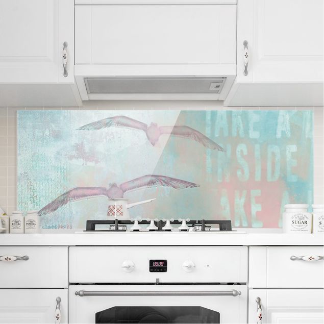 Decoración de cocinas Shabby Chic Collage - Seagulls