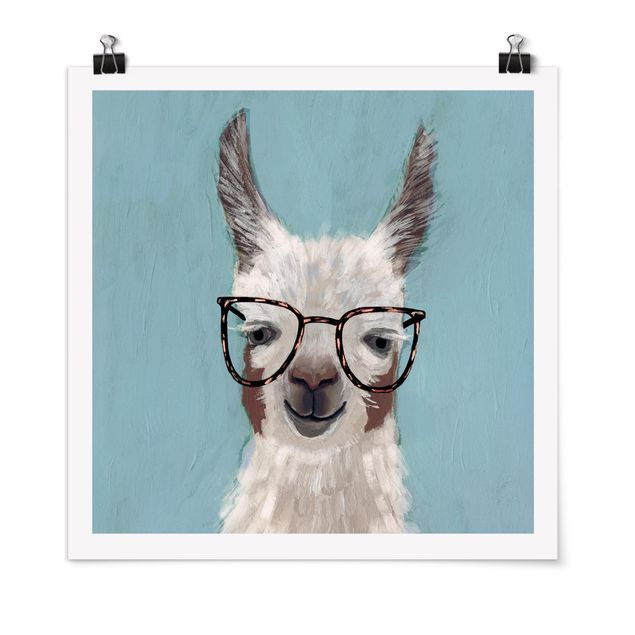 Póster animales Lama With Glasses II