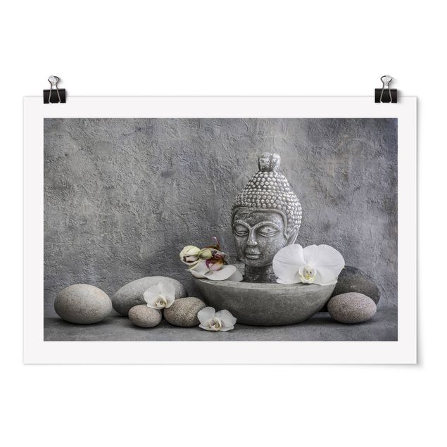 Cuadros famosos Zen Buddha, Orchid And Stone