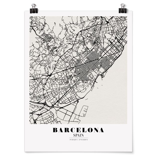 Láminas frases Barcelona City Map - Classic