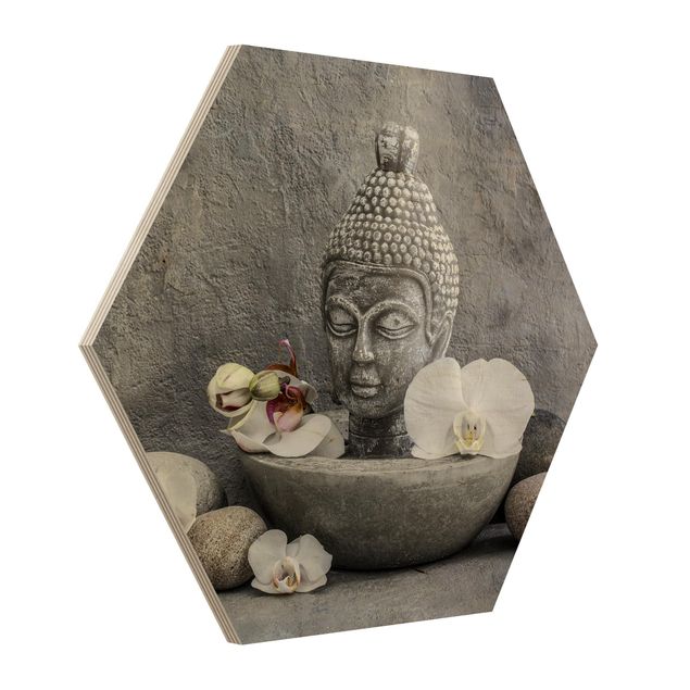 Cuadros zen Zen Buddha, Orchids And Stones