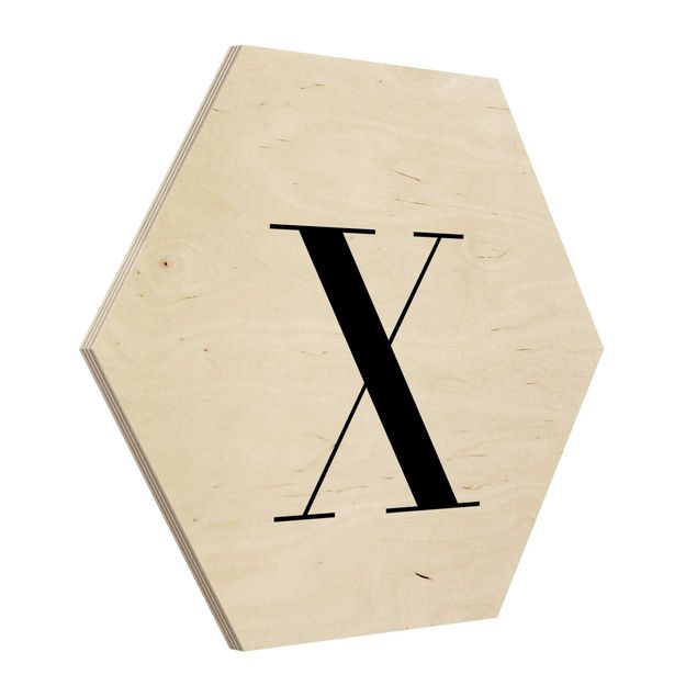 Cuadros hexagonales Letter Serif White X
