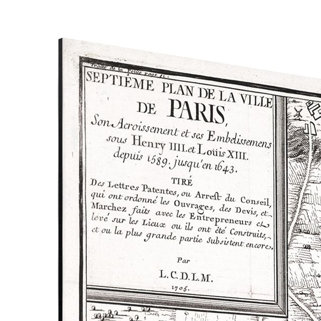 Cuadro retro Vintage Map City Of Paris Around 1600