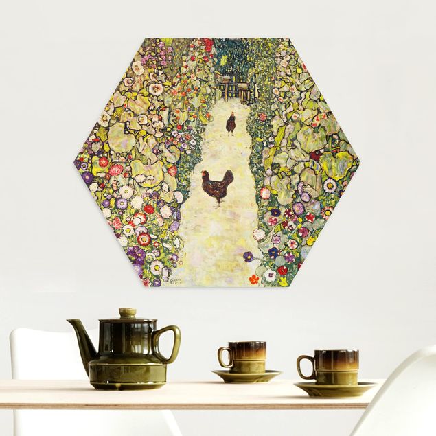 Decoración en la cocina Gustav Klimt - Garden Path with Hens