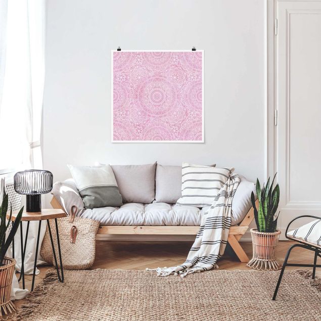 Póster de cuadros famosos Pattern Mandala Light Pink