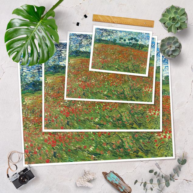 Cuadro con paisajes Vincent Van Gogh - Poppy Field