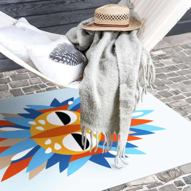 Alfombras modernas Collage Ethnic Mask - Parrot