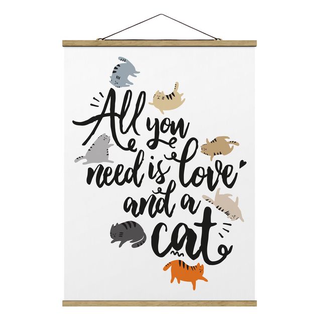 Cuadros frases All You Need Is Love And A Cat