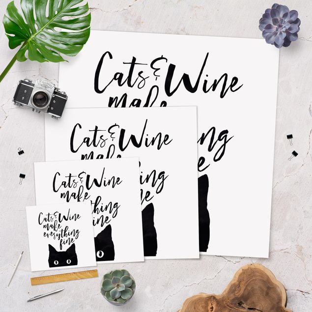 Cuadros decorativos Cats And Wine make Everything Fine