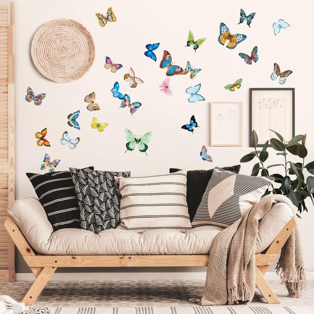 Decoración infantil pared Watercolour Butterflies Set