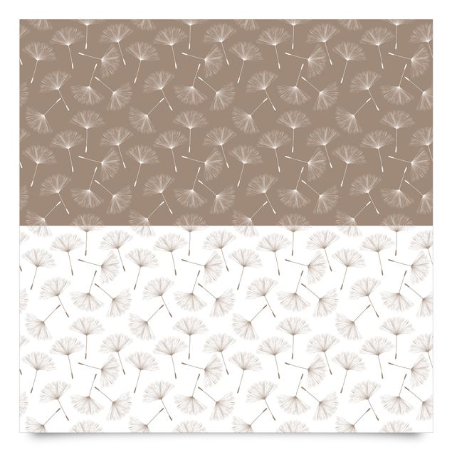 papel-adhesivo-para-muebles Dandelion Pattern In Mocca And Polar White