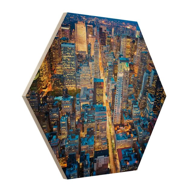 Hexagon Bild Holz - Midtown Manhattan