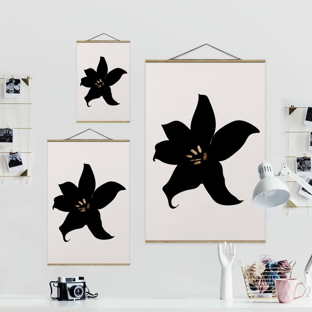 Cuadros famosos Graphical Plant World - Orchid Black And Gold