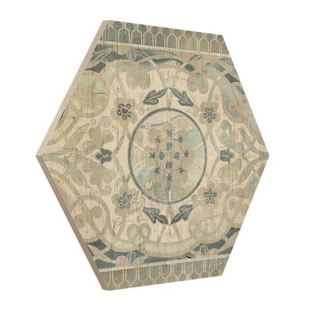 cuadros hexagonales Wood Panels Persian Vintage I