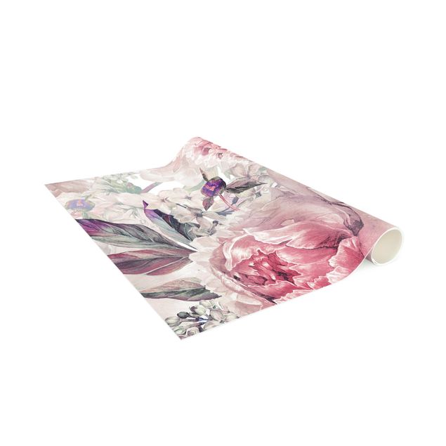 Alfombras modernas Delicate Watercolour Peony Pattern